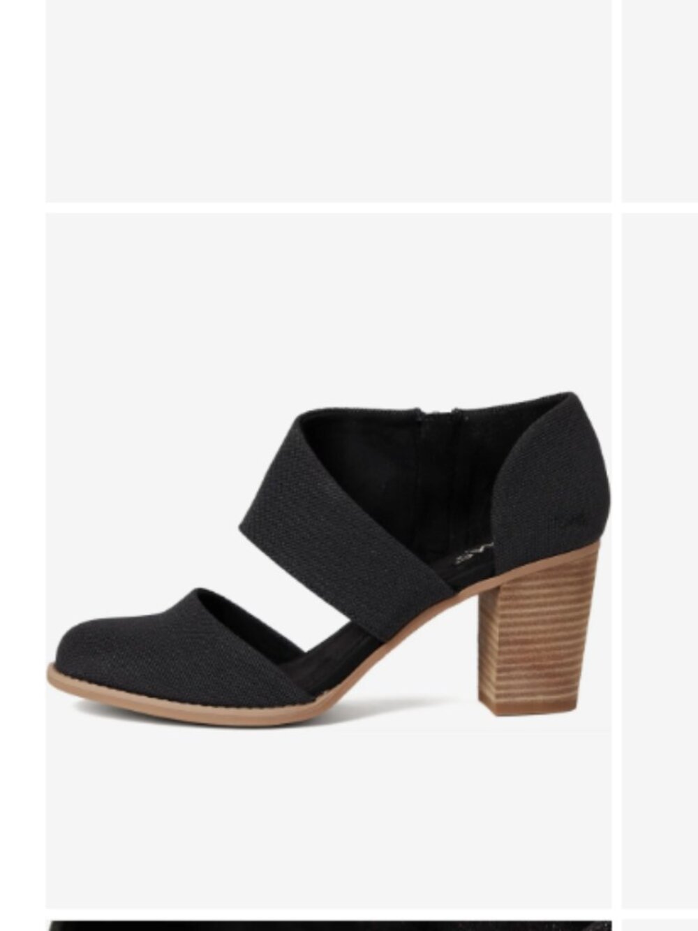 TOMS Milan Black Melange Woven Block Heel size 9 NWT